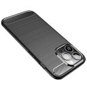 iPhone 14 Pro Max Børstet TPU Deksel Karbonfiber Svart