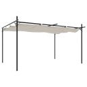Pergola med uttrekkbar tak kremhvit 395x292x230 cm