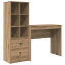  Skrivebord med lagring 2 pcs artisan eik 90 x 40 x 76 cm