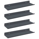 vidaXL Flytende hylle Veggmontert 4 pcs Antrasitt 30 x 9 x 2,5 cm Stål