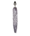 EasyToys: Fox Tail Plug No. 4, large, sølv/grå