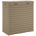 vidaXL Utendørs søppelkasse lysebrun 78x41x86 cm polypropylen