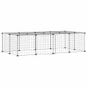 Vidaxl Dyrebur 20 Paneler Med Dør Svart 35X35 cm Stål