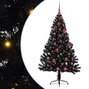  Kunstig Forhåndsopplyst Juletre med 150 LED Svart 150 cm PVC