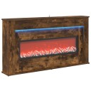 vidaXL Peis med LED-stripe Røkt Eik 130 x 20 x 69,5 cm Konstruert tre