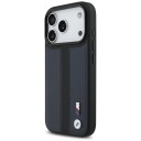 BMW M MagSafe-etui til iPhone 17 Pro - Marineblå med Perforert Stripelogo