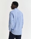 Regular fit stripet skjorte i bomullslin RICH BLUE XXXL