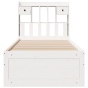  Seng med bokhylle uten madrass hvit 90x190 cm heltre furu