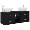 vidaXL Baderomsinnredningssett 3 stk. Svart 49,5 x 44,5 x 65 cm