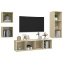vidaXL TV-benksett 4 stk sonoma eik sponplate 8720286590782