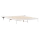  Sengestamme med Sidebord Hvit 200 x 210 cm Massiv furu