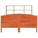  Seng med bokhylle uten madrass voksbrun 120x200 cm heltre furu 8721158618962
