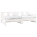vidaXL Uttrekkbar dagseng hvit heltre furu 2x(90x200) cm