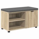 vidaXL Gangbenk Sonoma eik 80 x 38 x 46 cm Konstruert treverk og stoff