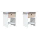  Nattbord med skuff 2 pcs Hvit 41 x 40 x 45 cm Konstruert tre