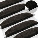  Selvlimende trappematter 15 pcs Antrasitt 80 x 24,5 x 3,5 cm