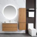 Bathlife Lättsam Servantskap m/2 skuffer 100x46x50 cm Integrerte grep Eik