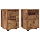  Nattbord 2 pcs Gamle tre 30,5 x 30 x 43 cm Konstruert tre
