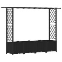 vidaXL Hevet Bed med Trellis og Tak Svart 203 x 40 x 136 cm PP