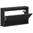 vidaXL Vegghengt skoskap ARNHEM 71 x 17 x 43 cm Konstruert tre Svart