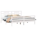 vidaXL Sengeramme med hodegavl hvit 200x200 cm heltre