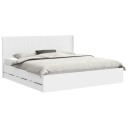vidaXL Sengramme med oppbevaring og hodegavl Hvit 180 x 200 cm