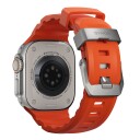 Nomad Rocky Point Silikonerem til Apple Watch 49/45/44/42mm   Orange/Sølv