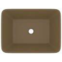 vidaXL Luksuriøs servant matt kremhvit 41x30x12 cm keramisk
