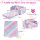 Småbarns vendbar sofa med teppe – regnbue selvlysende