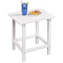 Sidebord 35,5×45×45 cm / værbestandig utebord /hagebord med trestruktur – Hvit