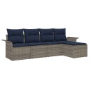 vidaXL Hagesofa Set med lagring 5 pcs Grå polyrotting