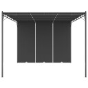 vidaXL Hagepaviljong med sidegardin 4x3x2,25 m antrasitt