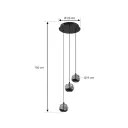 Lucande   Hayley LED pendellampe med 3 lyskilder svart glass