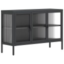 vidaXL Skjenk svart 105x35x70 cm glass og stål