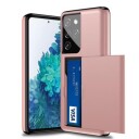 Samsung Galaxy S21 Ultra 5G Hybrid-deksel med Skyvekortspor Roségull