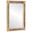 vidaXL Speil Veggmontert med speil Brun og svart 70 x 50 x 3 cm Glass