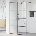 vidaXL Dusjvegg med klart ESG-glass 115x195 cm svart