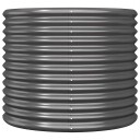 vidaXL Plantekasse pulverlakkert stål 80x80x68 cm antrasitt