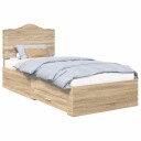  Sengestamme med skuff Sonoma eik 90 x 190 cm Konstruert tre