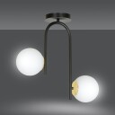 Ragnar 2 Sort/Gull taklampe Ø15 cm E14 230V uten lyskilde