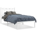  Sengeramme i metall med hodegavl hvit 90x200 cm 8721102644337