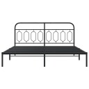  Sengeramme i metall med sengegavl svart 193x203 cm 8721102645938