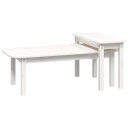 vidaXL Salongbord 2 stk hvit heltre furu
