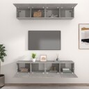 vidaXL TV-benker 4 stk betonggrå 80x30x30 cm konstruert tre