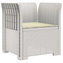 vidaXL 1 seters Stol med Pute Rattan Utseende PP Hvit