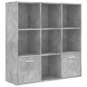 vidaXL Bokhylle betonggr? 98x30x98 cm sponplate