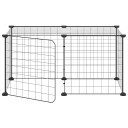 Vidaxl Dyrebur 8 Paneler Med Dør Svart 35X35 cm Stål
