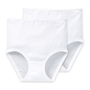 Schiesser Truser 2P Original Classics Fine Rib Waist Panties Hvit bomull 40 Dame