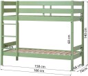 Hoppekids ECO Comfort køyeseng inkl. lamellbunn 70x160 cm, Pale Green   Unoliving