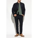 PS Paul Smith Merino Wool Knitted Striped Sweater Green